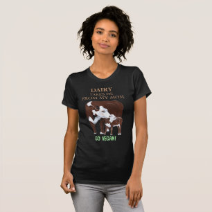Go Vegan Mother Cow and Calf Tshirt