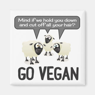 Go Vegan No Wool Magnet