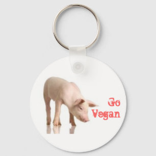 Go Vegan Piglet Keychain