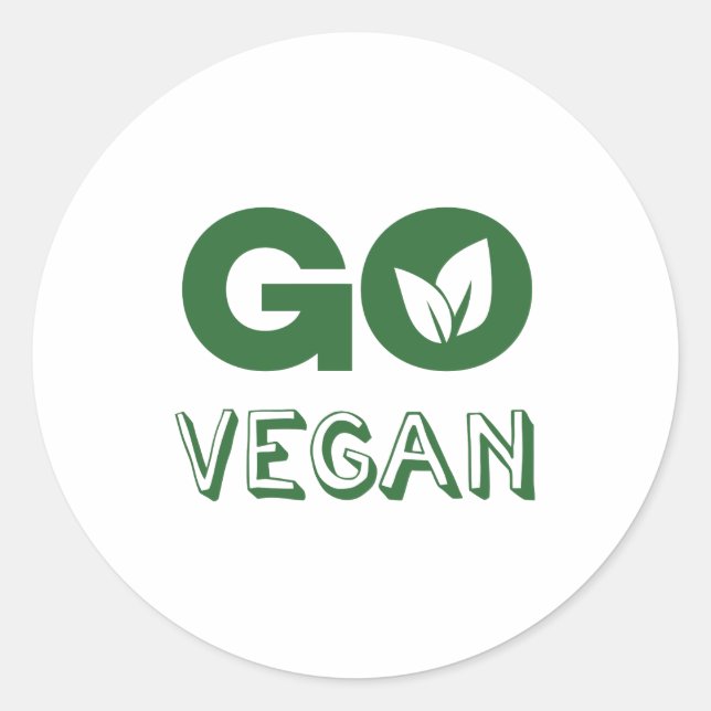 Go Vegan Plant Based Nutrition Veganism Classic Round Sticker (Front)