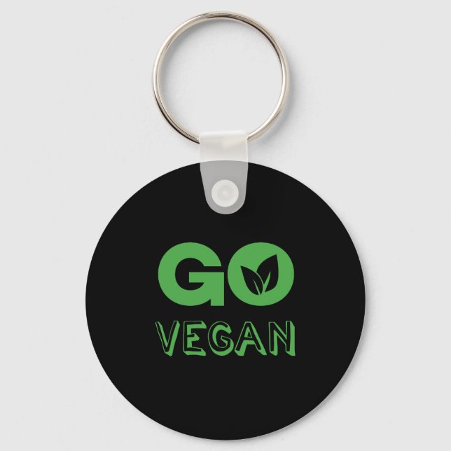 Go Vegan Plant Based Nutrition Veganism Keychain (Front)