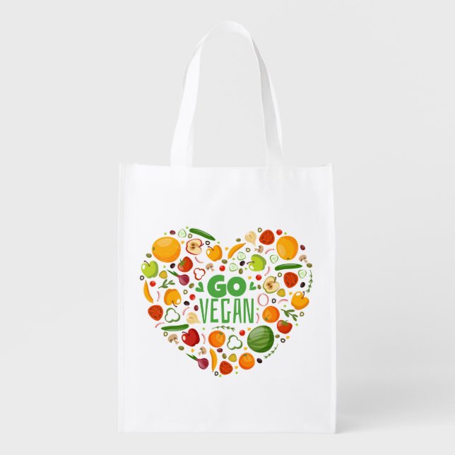 Go Vegan Reusable Grocery Bag (Front)