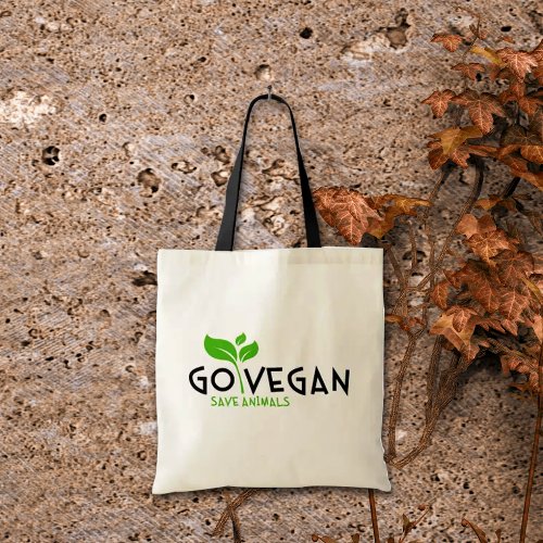 Go Vegan Save Animals Tote Bag