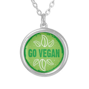 Go Vegan Silver Plated Necklace