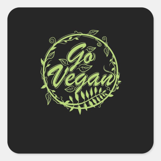 Go Vegan Square Sticker (Front)