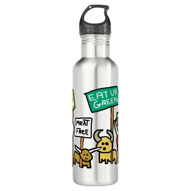 Go Vegan Stainless Steel Water Bottle (Front)