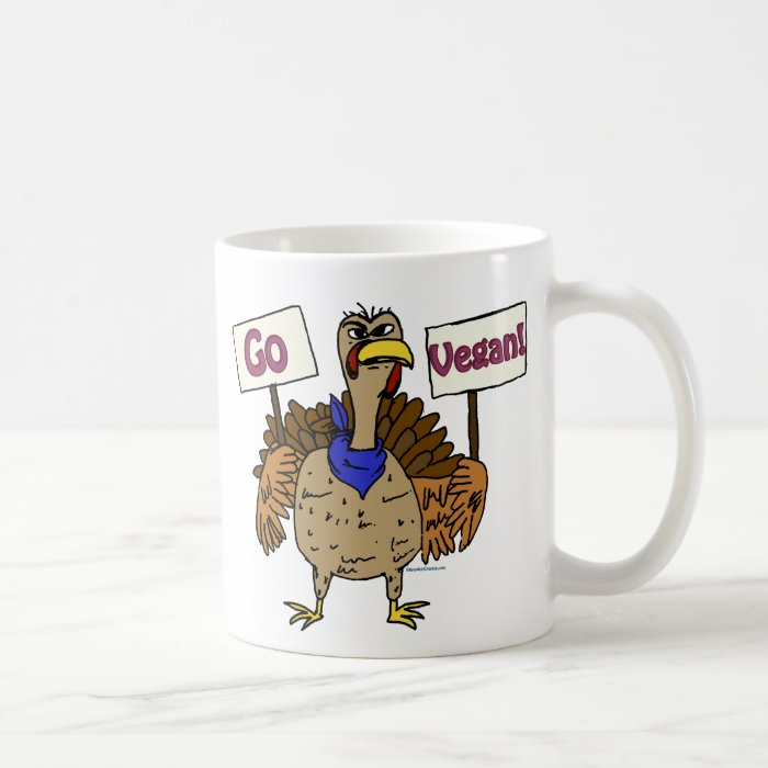 Go Vegan   Talking Turkey Mugs