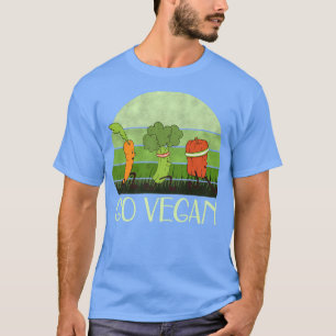 Go Vegan Vegan Veganism Broccoli Carrot Vegetarian T-Shirt