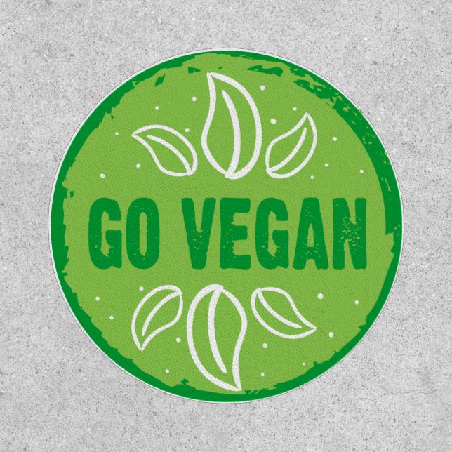 Go Vegan, vegan, veggie, vegetarian, Patch (Front)