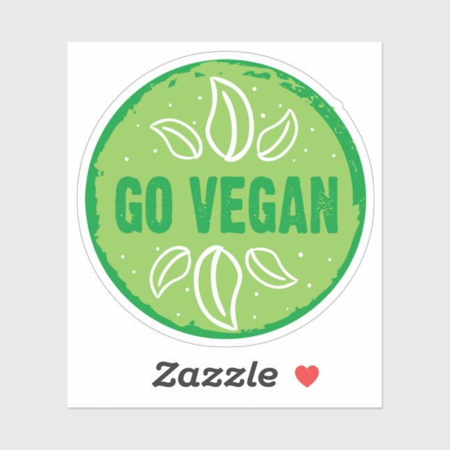 Go Vegan, vegan, veggie, vegetarian, Sticker (Sheet)
