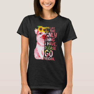 Go Vegan Vegan Vibes Plant Based Vegetarian T-Shirt