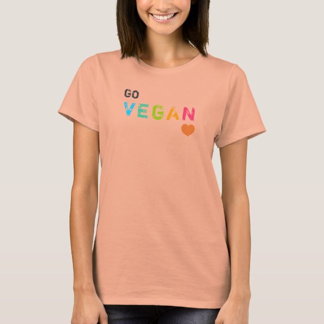 GO vegan -  white - Customized T-Shirt (Front)