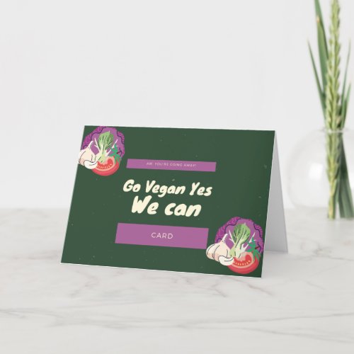 Go Vegan Yes We Can Discount  Thank You Card