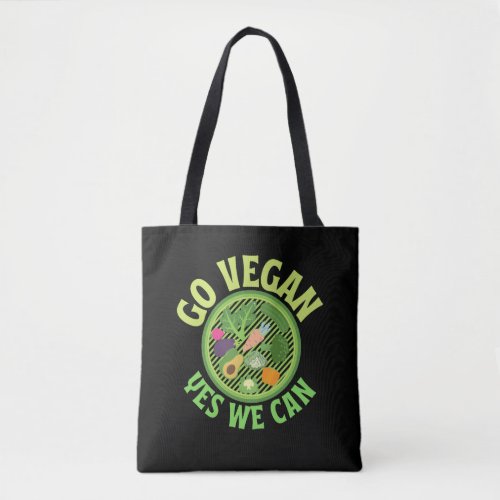 Go Vegan yes we can Tote Bag