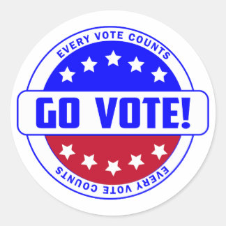 "GO VOTE! Every Vote Counts - Motivational Classic Round Sticker