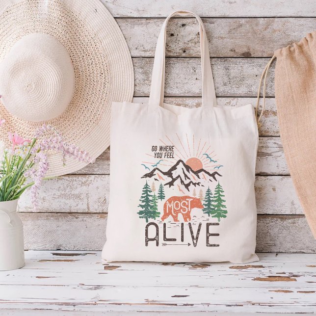 Go Where You Feel Most Alive Inspiration Tote Bag (Creator Uploaded)