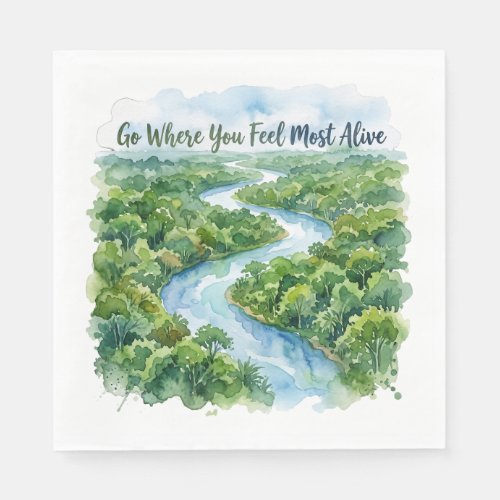 Go Where You Feel Most Alive Nature Illustration Napkins