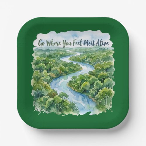 Go Where You Feel Most Alive Nature Illustration Paper Plates