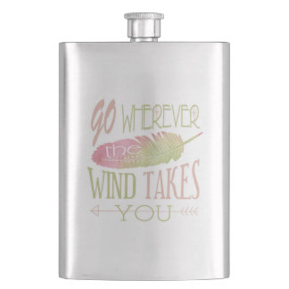 Go Wherever the Wind Takes You Hip Flask