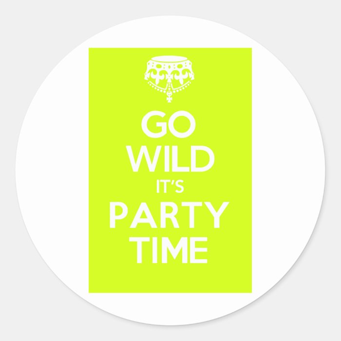 go wild its party time stickers