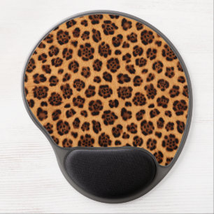 Go Wild Leopard Print Golden Brown Burnt Orange Gel Mouse Pad