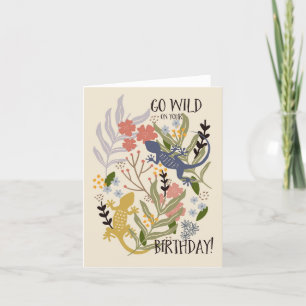 Go Wild on Your Birthday Letterpress Thank You Card