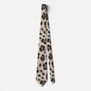 Go Wild Snow Leopard Warm Faux Fur Look Neck Tie