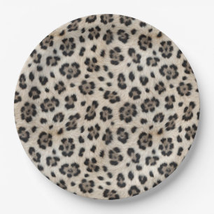 Go Wild Snow Leopard Warm Faux Fur Look Paper Plates