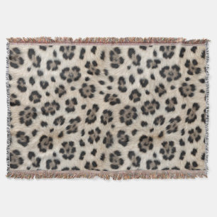 Go Wild Snow Leopard Warm Faux Fur Look Throw Blanket