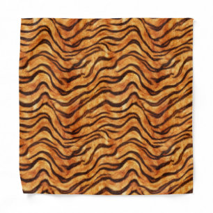 Go Wild Wavy Tiger Stripes Orange Dark Brown Bandana