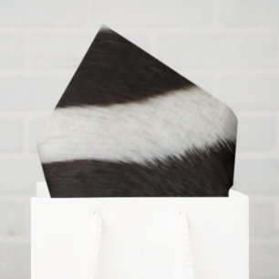 Go Wild Zebra Stripe Black White Faux Fur Look  Tissue Paper