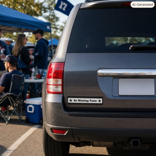 Go Winning Team Sports Fan  Typography with Stars Car Magnet