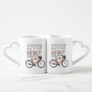 Go With All Of Your Heart – Vintage Bicycle Coffee Mug Set
