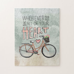 Go With All Of Your Heart – Vintage Bicycle Jigsaw Puzzle