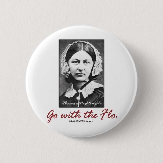 Go with Florence Nightingale Button (Front)