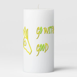 GO WITH GOOD LOGO TYPE MESSAGE DESIGN WORDS PILLAR CANDLE