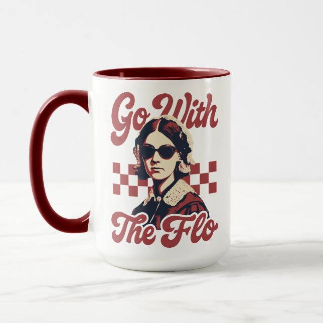 Go With The Flo Retro Florence Nightingale Nurse Mug (Left)