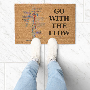 Go With The Flow Circulatory System Advice Humor Fiber Doormat