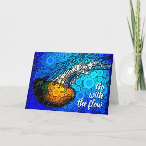 Go with the Flow Fun Ocean Jellyfish Modern Script Card