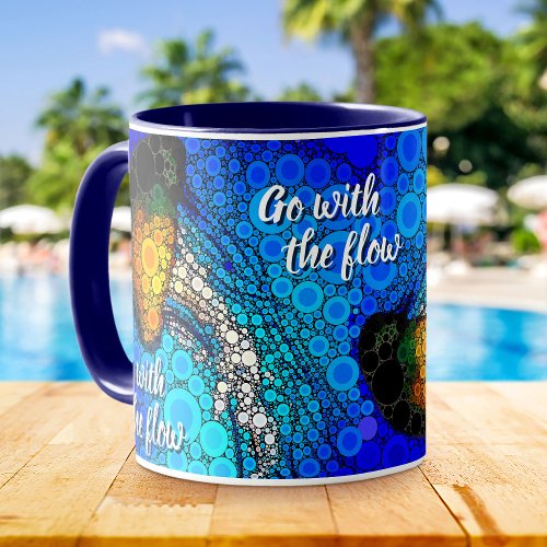 Go With The Flow Orange Jellyfish Blue Ocean Mug