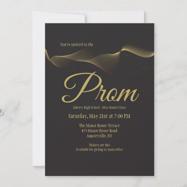 Go With The Flow Prom Invitation (Front)