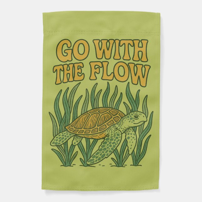 Go with the Flow Sea Turtle                        Garden Flag (Front)