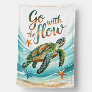 Go with the Flow Sea Turtle House Flag
