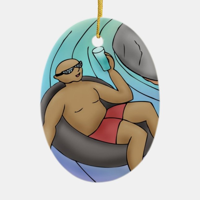 Go With The Flow with Rock Water Flower Essence Ceramic Ornament (Front)