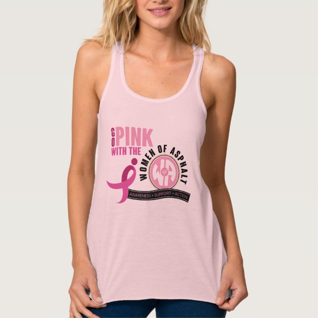 "Go with the Pink" Ladies Tank Top (Front)