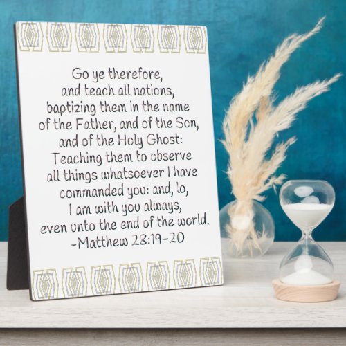 Go Ye Therefore and Teach All Nations Plaque