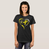 go yellow childhood cancer awareness heart T-Shirt (Front Full)