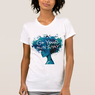 Go Your Own Way – Empowering Blue Abstract Art T-Shirt