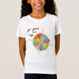 Go Your Own Way Quote With Colored Compass T-Shirt