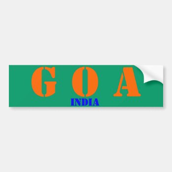 Goa India Bumper Sticker by Azorean at Zazzle